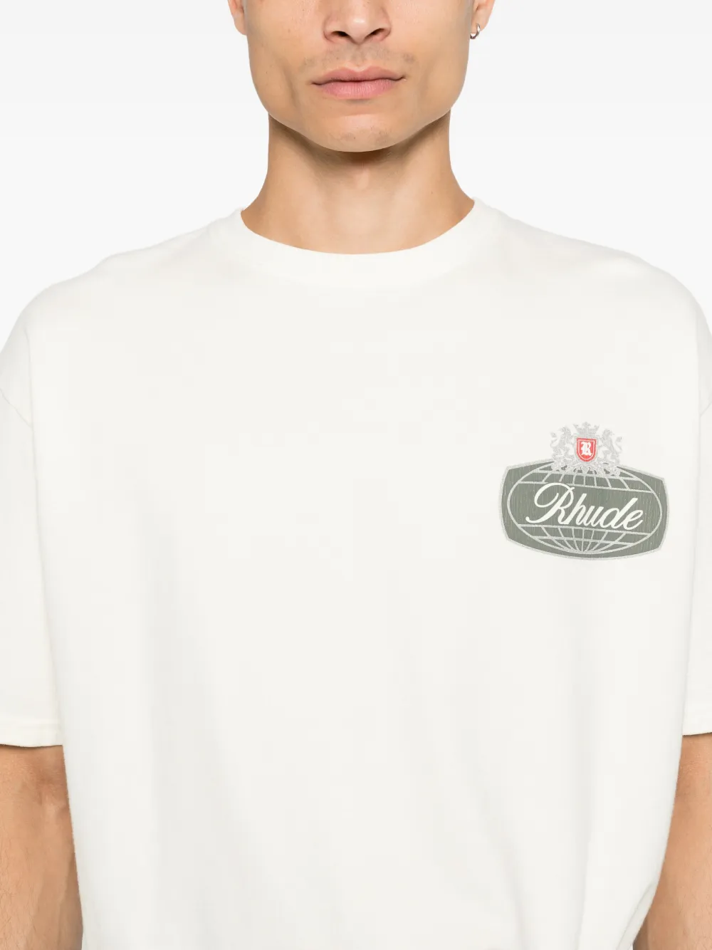 RHUDE T-shirt met logoprint Beige