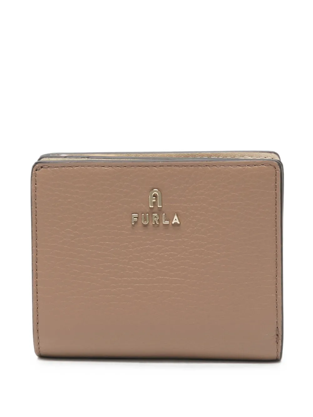 Furla logo-plaque pebbled leather wallet