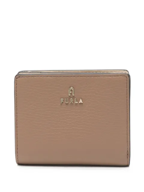 Furla logo-plaque pebbled leather wallet