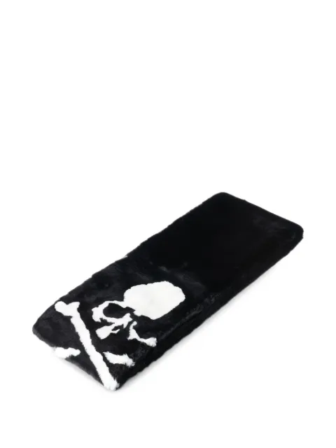 Mastermind World skull-intarsia faux-fur scarf