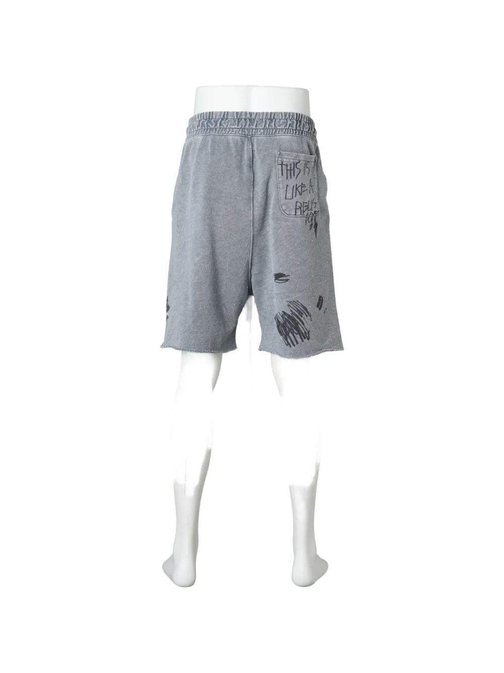 Paly Carrying The Message Graphic-print Drawstring Shorts In Grey