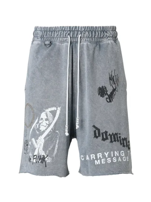 Paly Carrying The Message graphic-print drawstring shorts