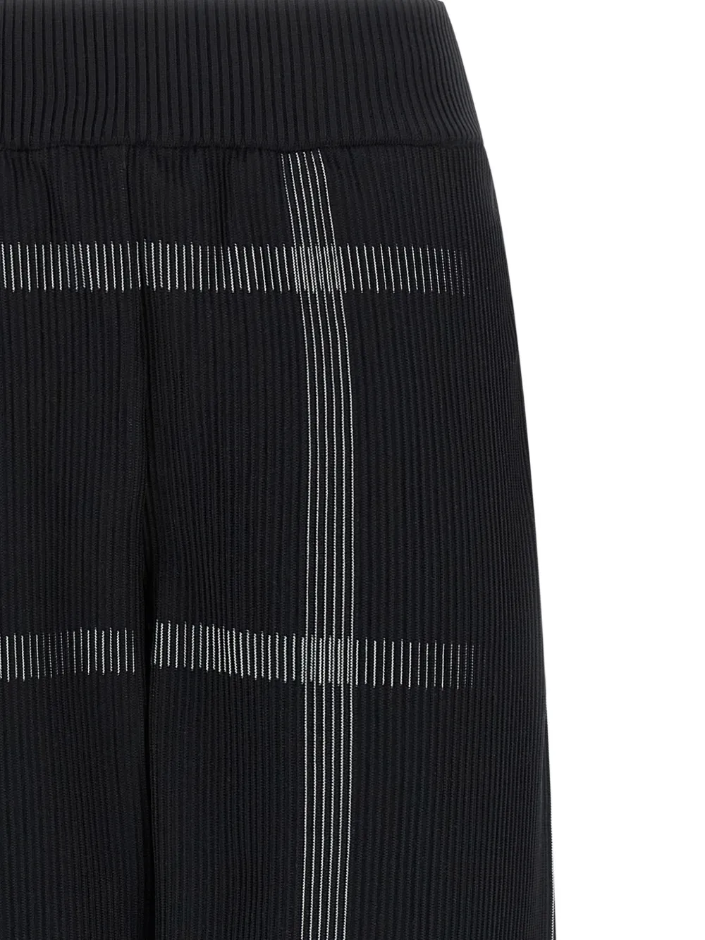 Pleats Please Issey Miyake Crossing Knit geruite broek Zwart