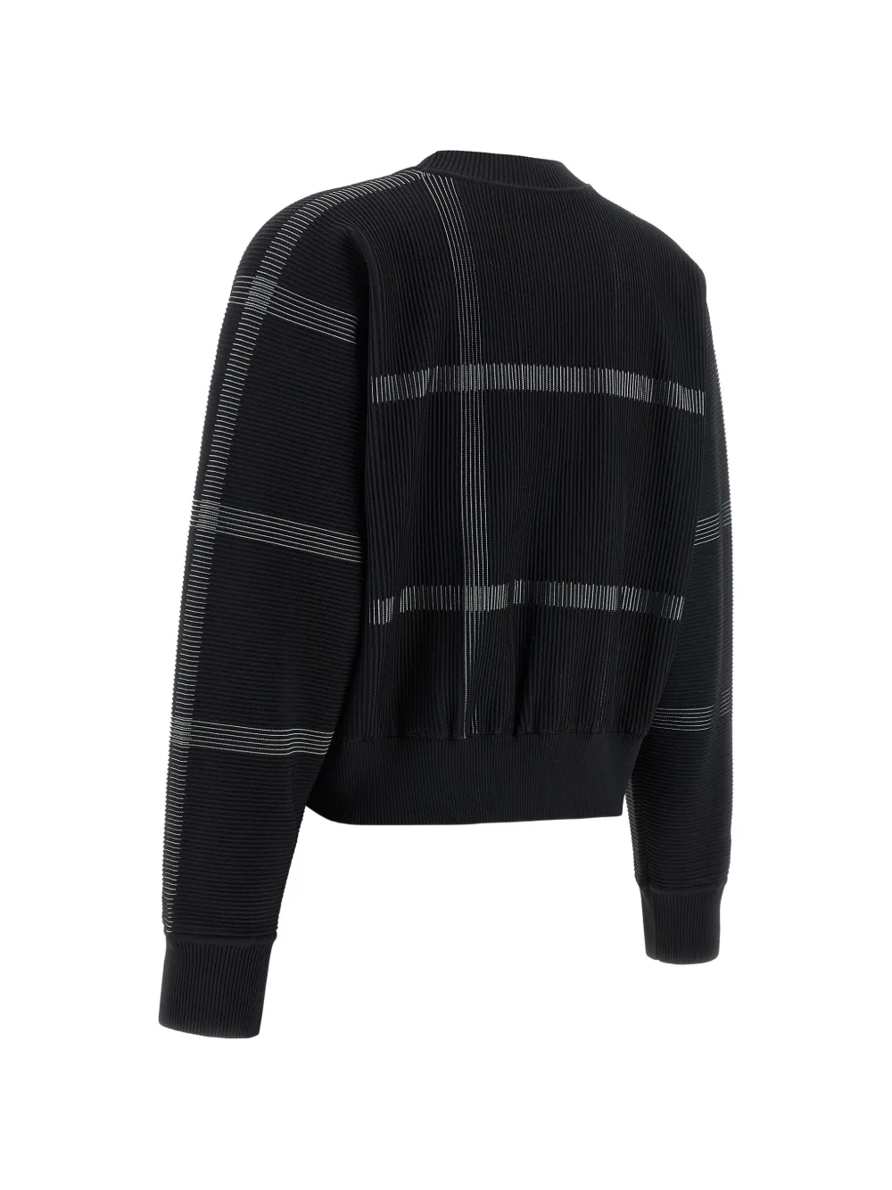 Pleats Please Issey Miyake Crossing Knit geruite trui Zwart