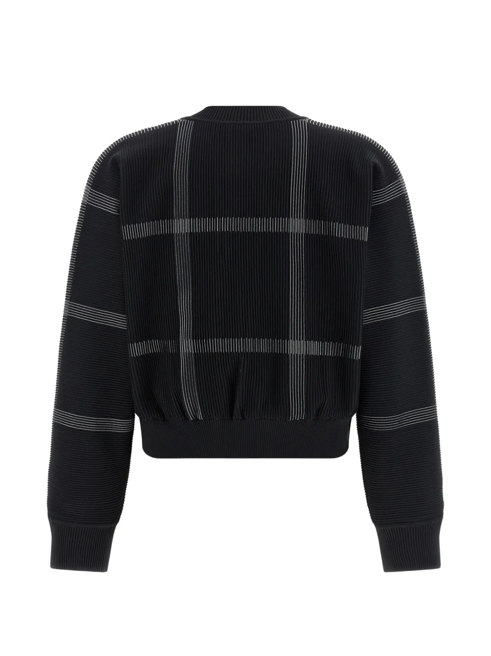 Pleats Please Issey Miyake Crossing Knit geruite trui Zwart