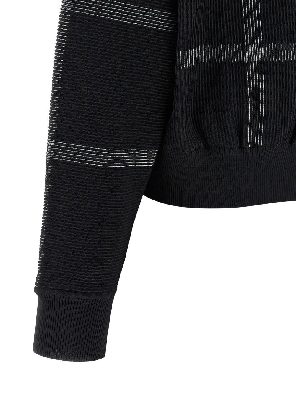 Pleats Please Issey Miyake Crossing Knit geruite trui Zwart