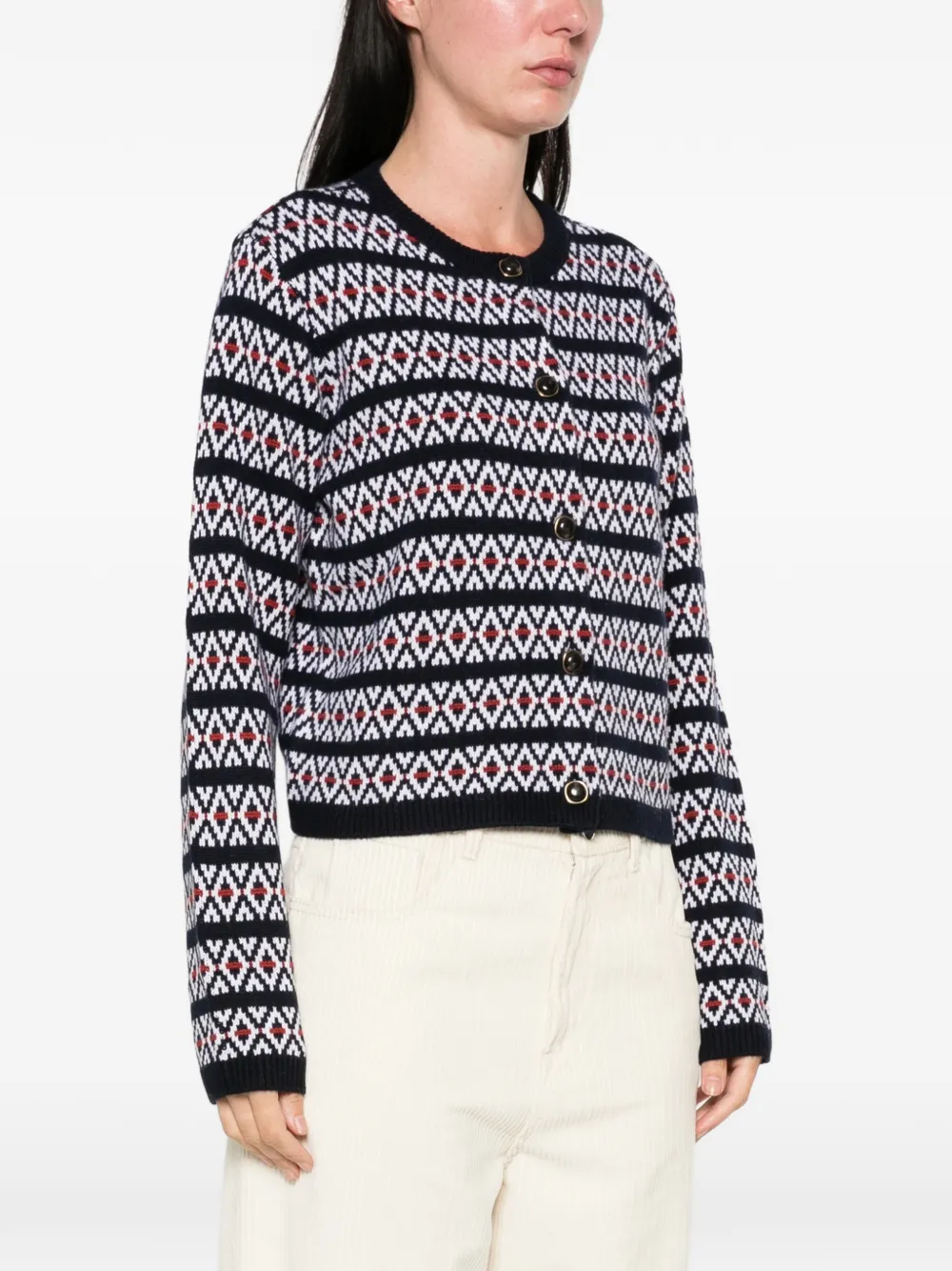 FRAME Fair-Isle-pattern cardigan Blauw