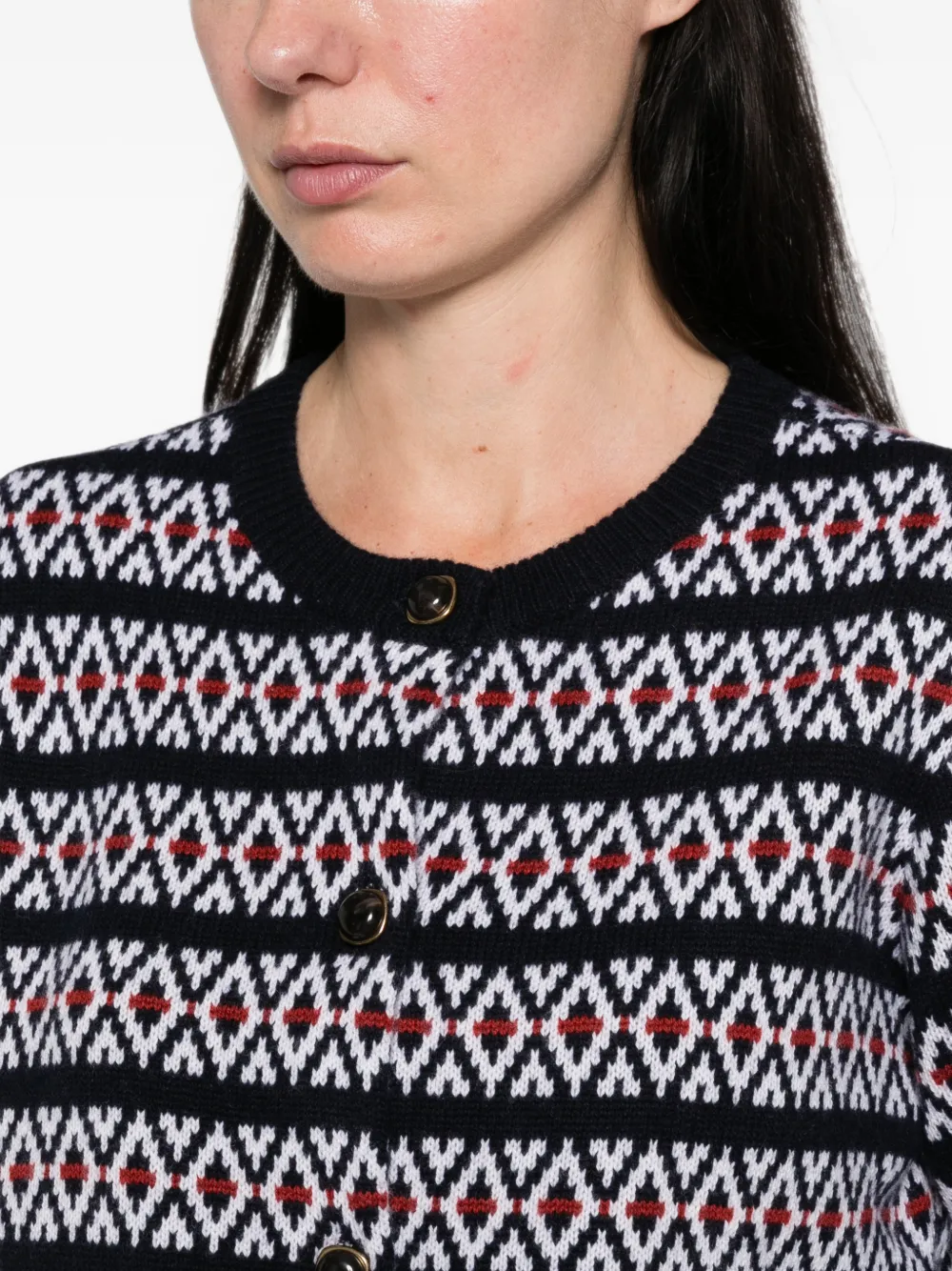 FRAME Fair-Isle-pattern cardigan Blauw
