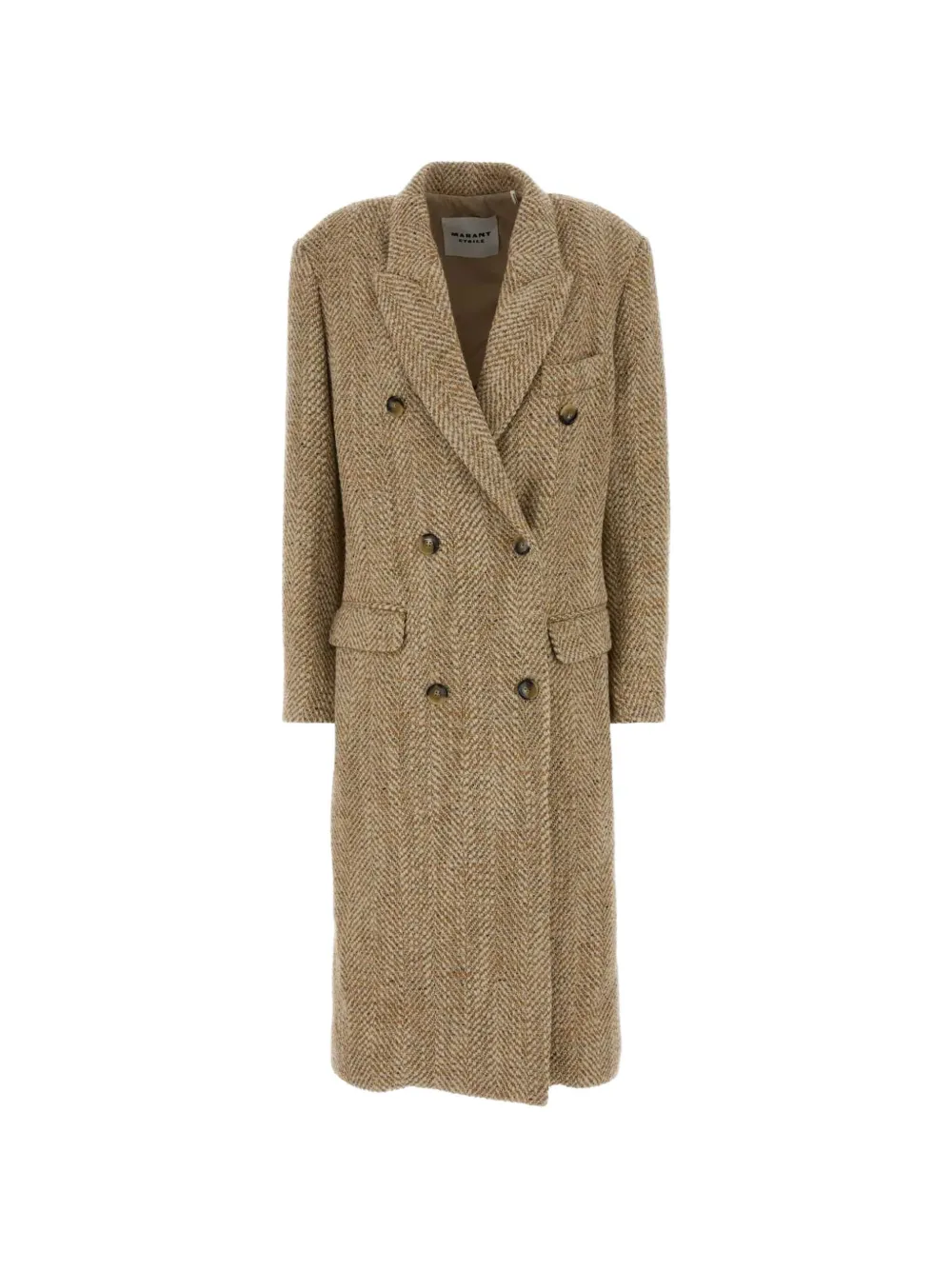MARANT ÉTOILE Pilda herringbone-knit coat - Nude