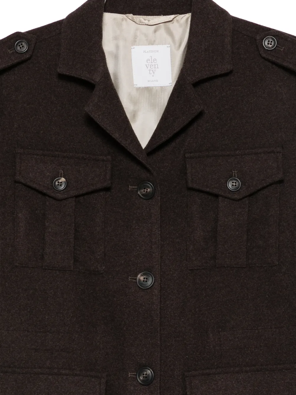 Eleventy pocket-detail epaulette jacket Bruin