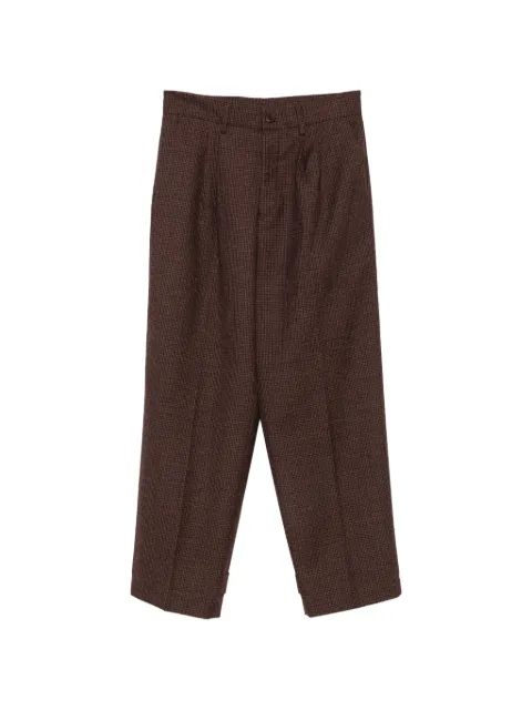 Costumein checked button-tab trousers