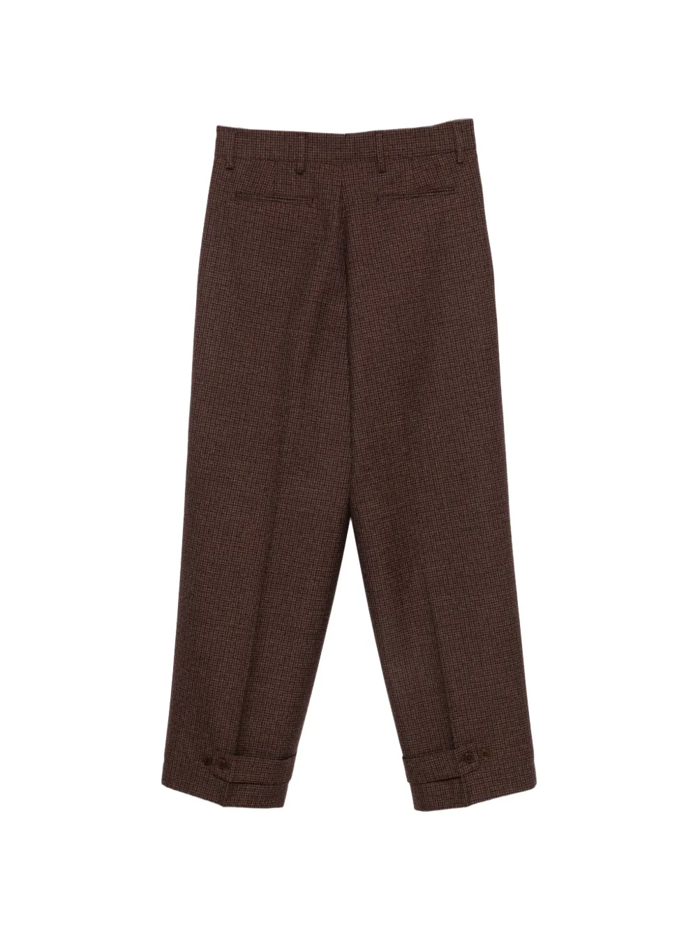 Costumein Geruite broek met knoopsluiting Bruin