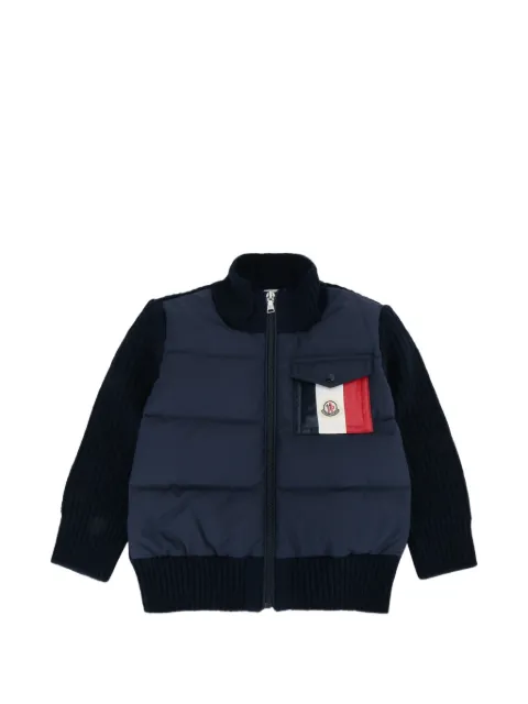 Moncler Enfant padded-panel ribbed cardigan