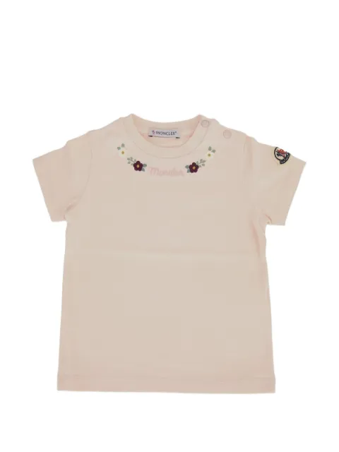 Moncler Enfant playera con bordado floral