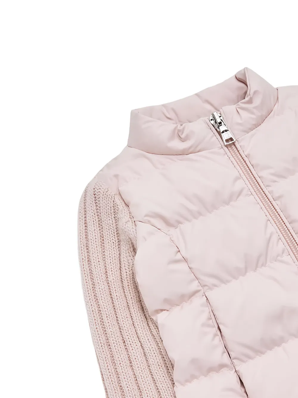 Moncler Enfant Ribgebreid jack met gewatteerd vlak Roze