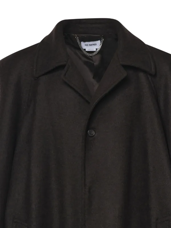 Hed Mayner notched-lapel single-breasted Coat | Brown | FARFETCH
