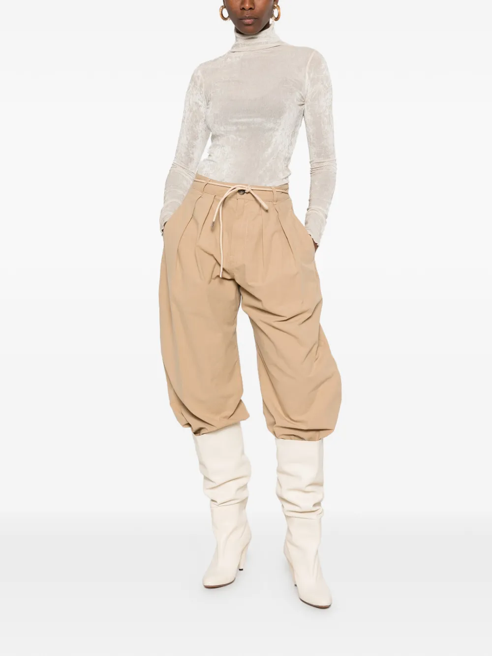 Forte metallic high-neck top Goud