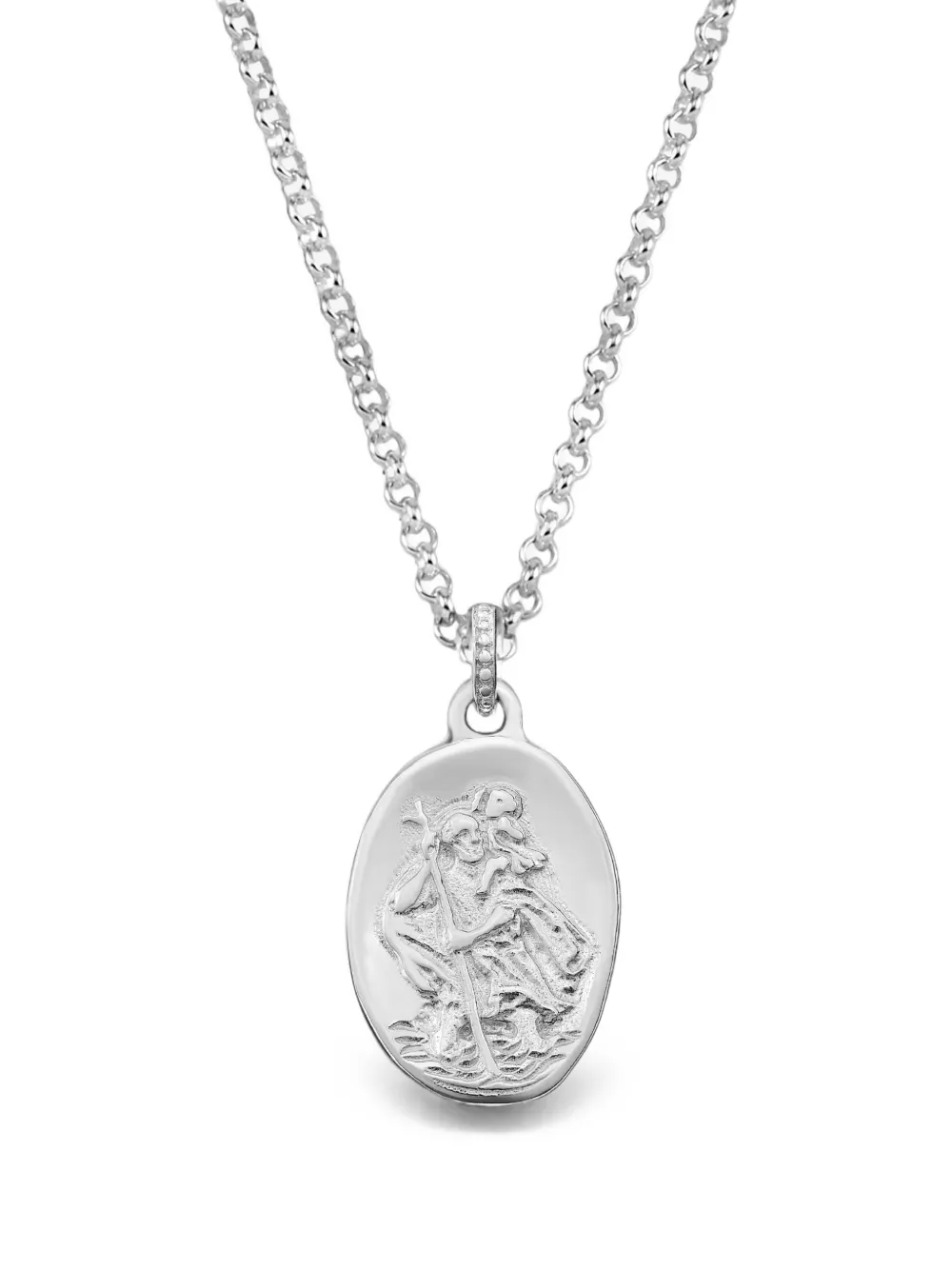 DOWER AND HALL St. Christopher oval-pendant necklace · OS