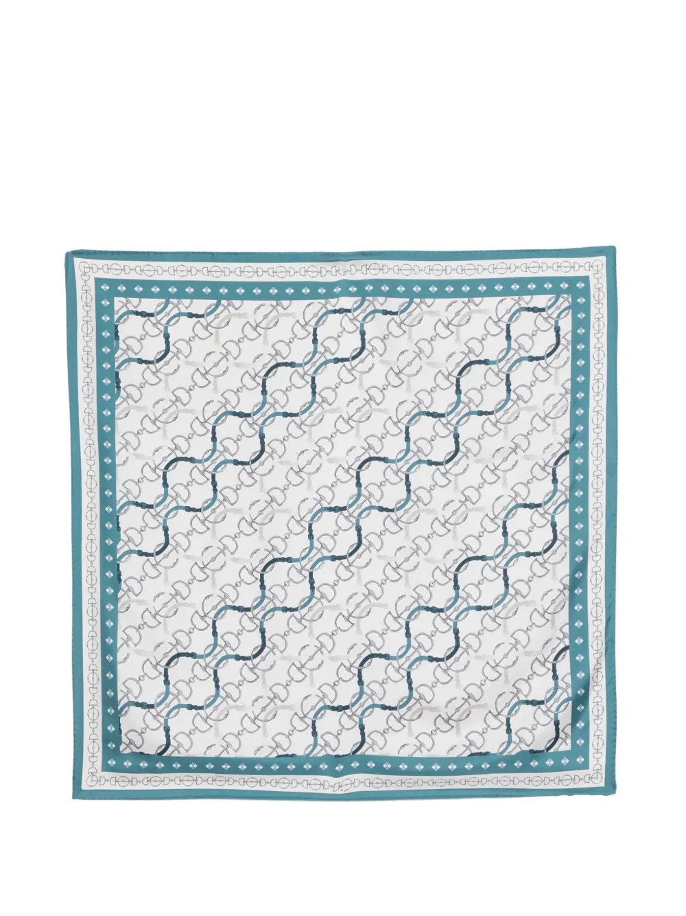 Eleventy chain-print silk scarf - Grigio