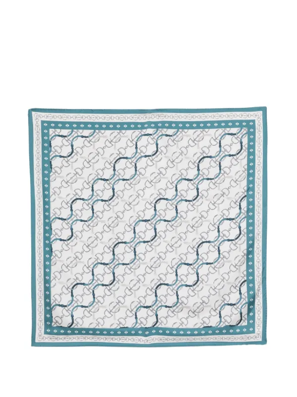 Eleventy Chain-print Silk Scarf in Grey