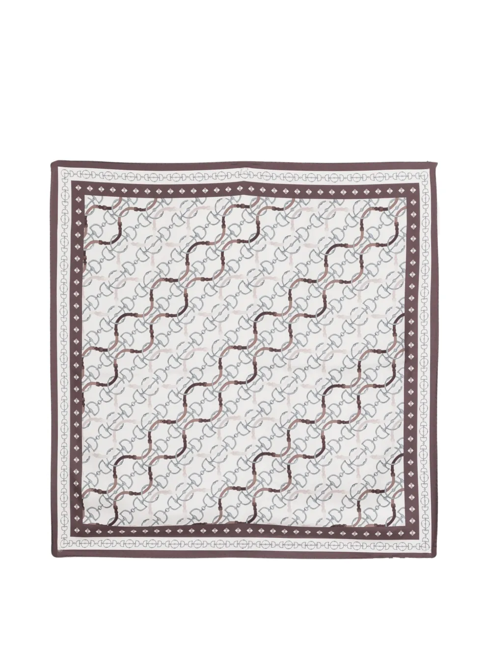 Eleventy chain-print silk scarf - Toni neutri