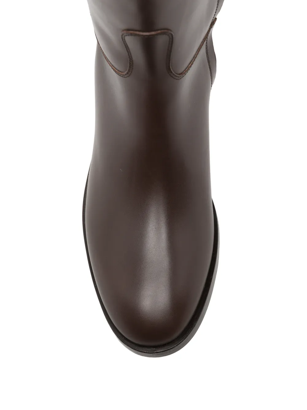 Eleventy Buckled Leather Boots in Brown, view 4
