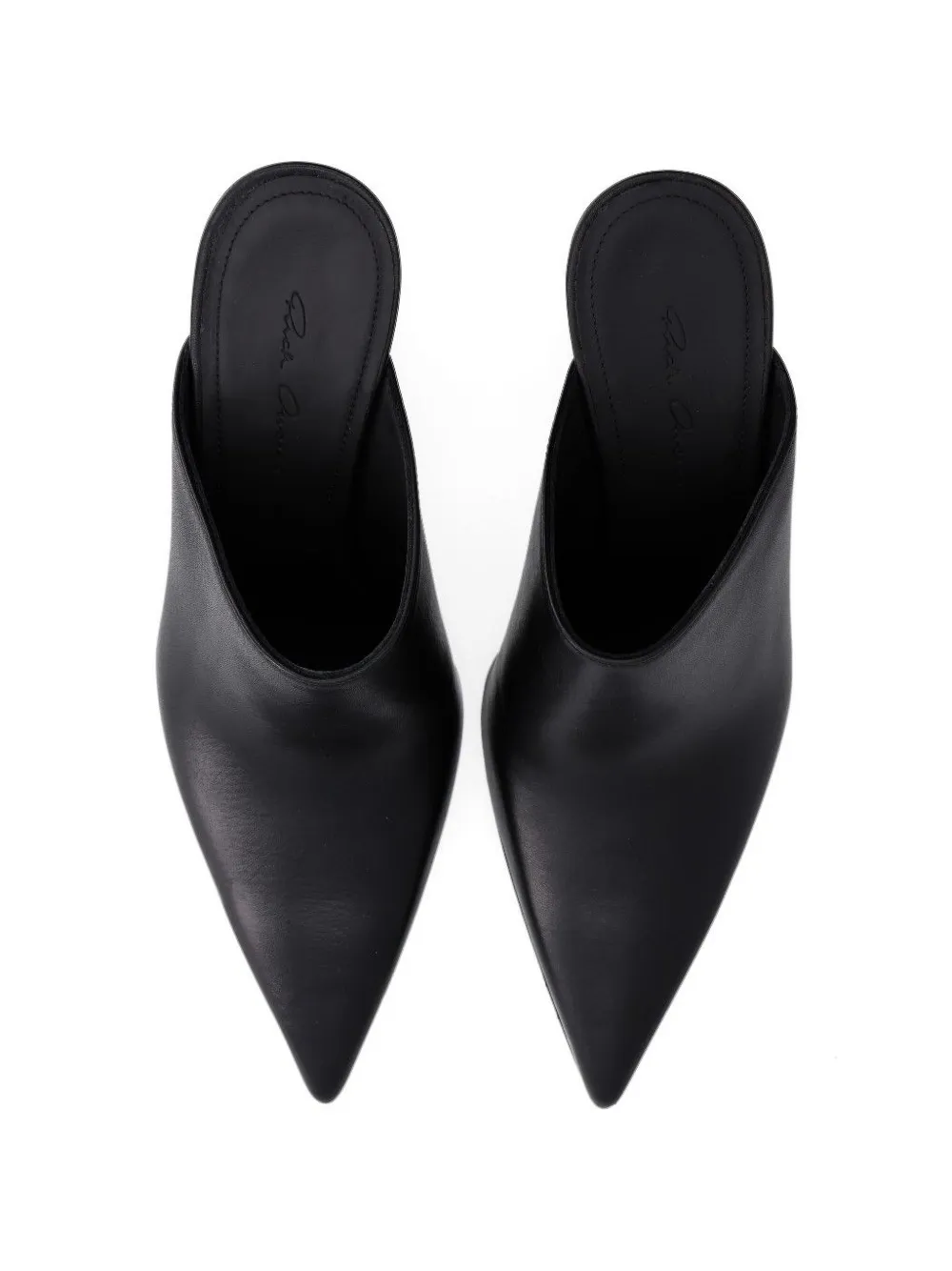 Rick Owens Cantilever 8 Sabot Sharp pointed-toe sandals Zwart