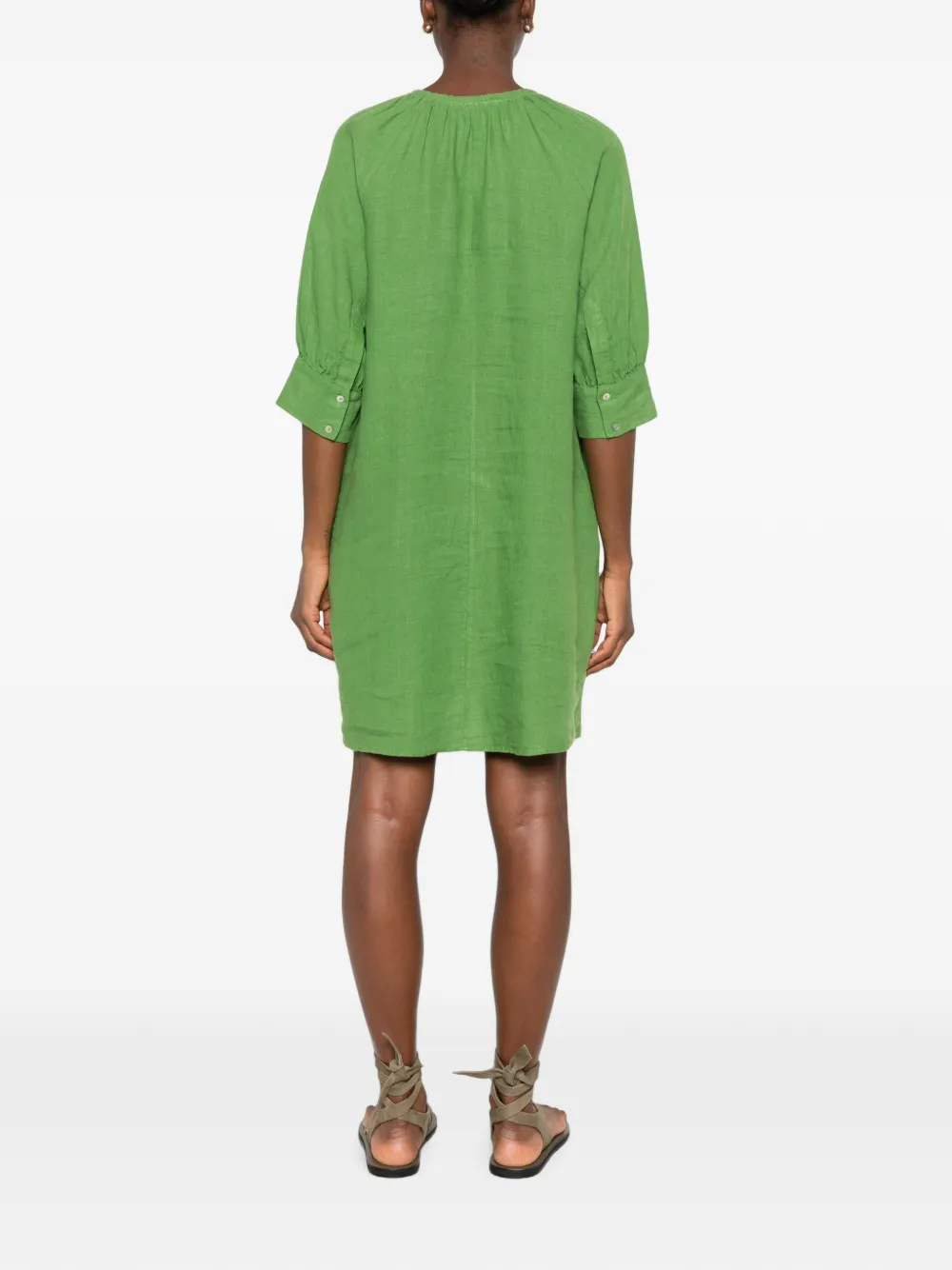 MAISON123 Blinny mini-jurk met gestrikte hals Groen