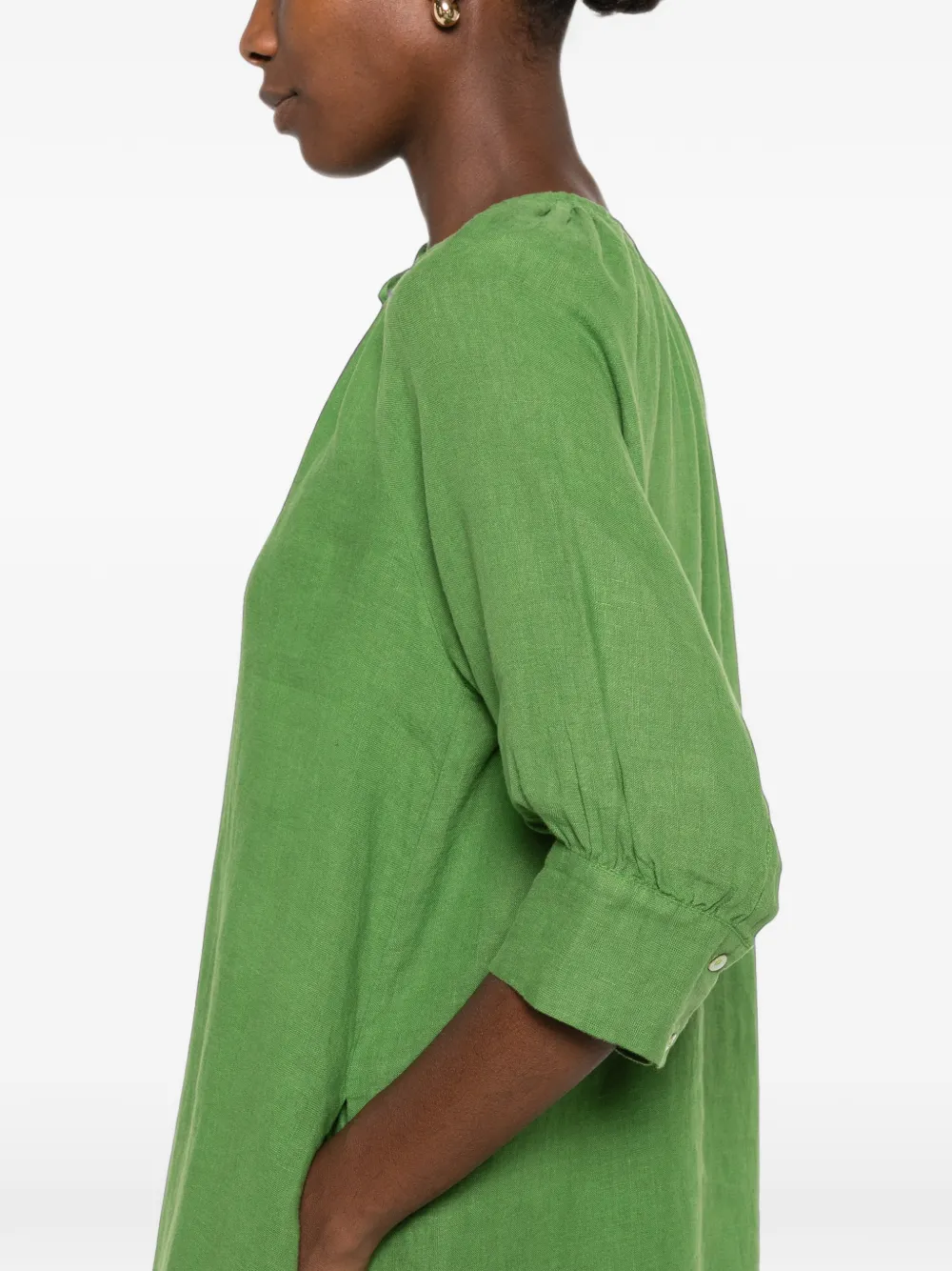MAISON123 Blinny mini-jurk met gestrikte hals Groen