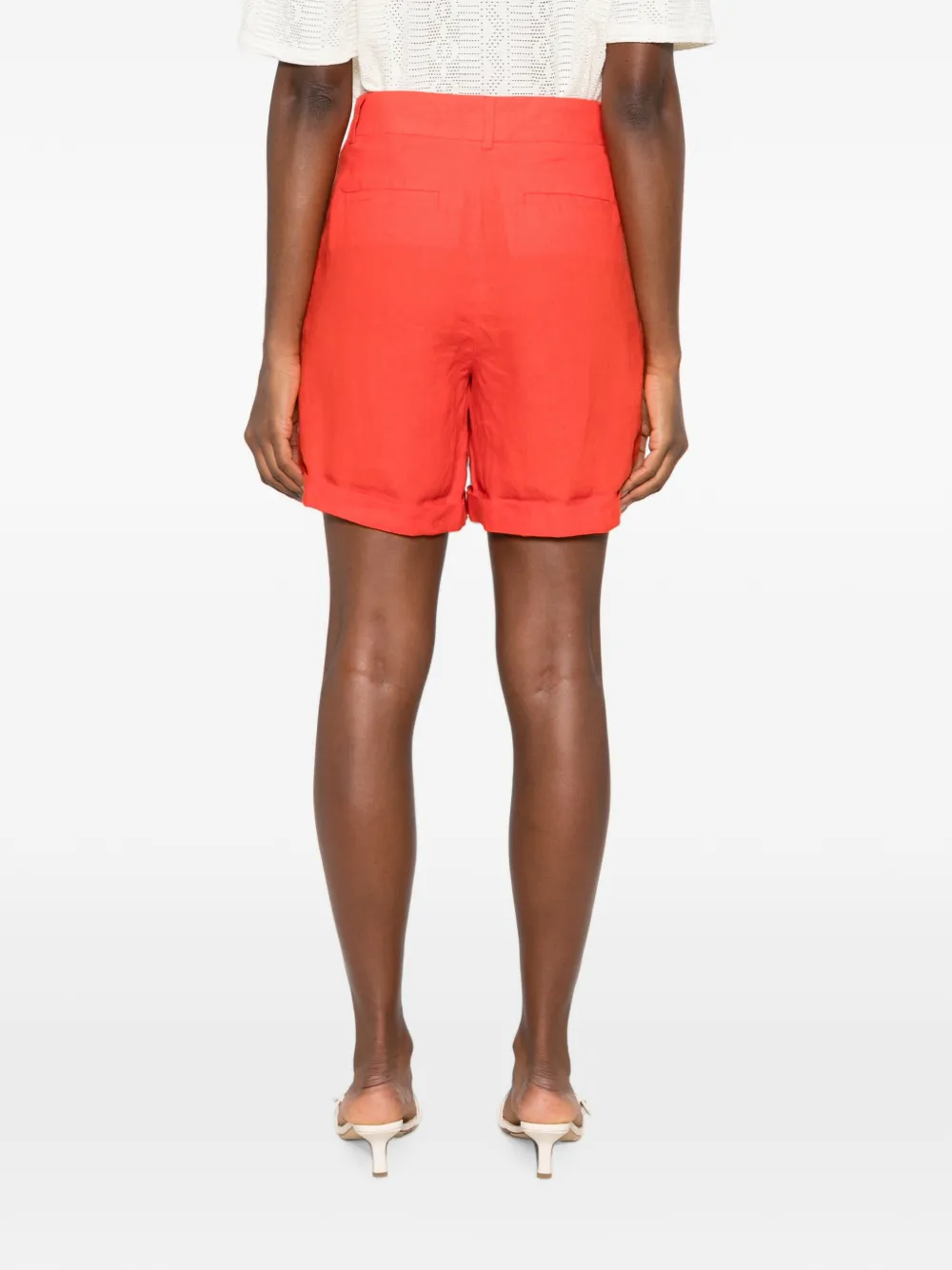MAISON123 Tanguy geplooide shorts met omslag Rood