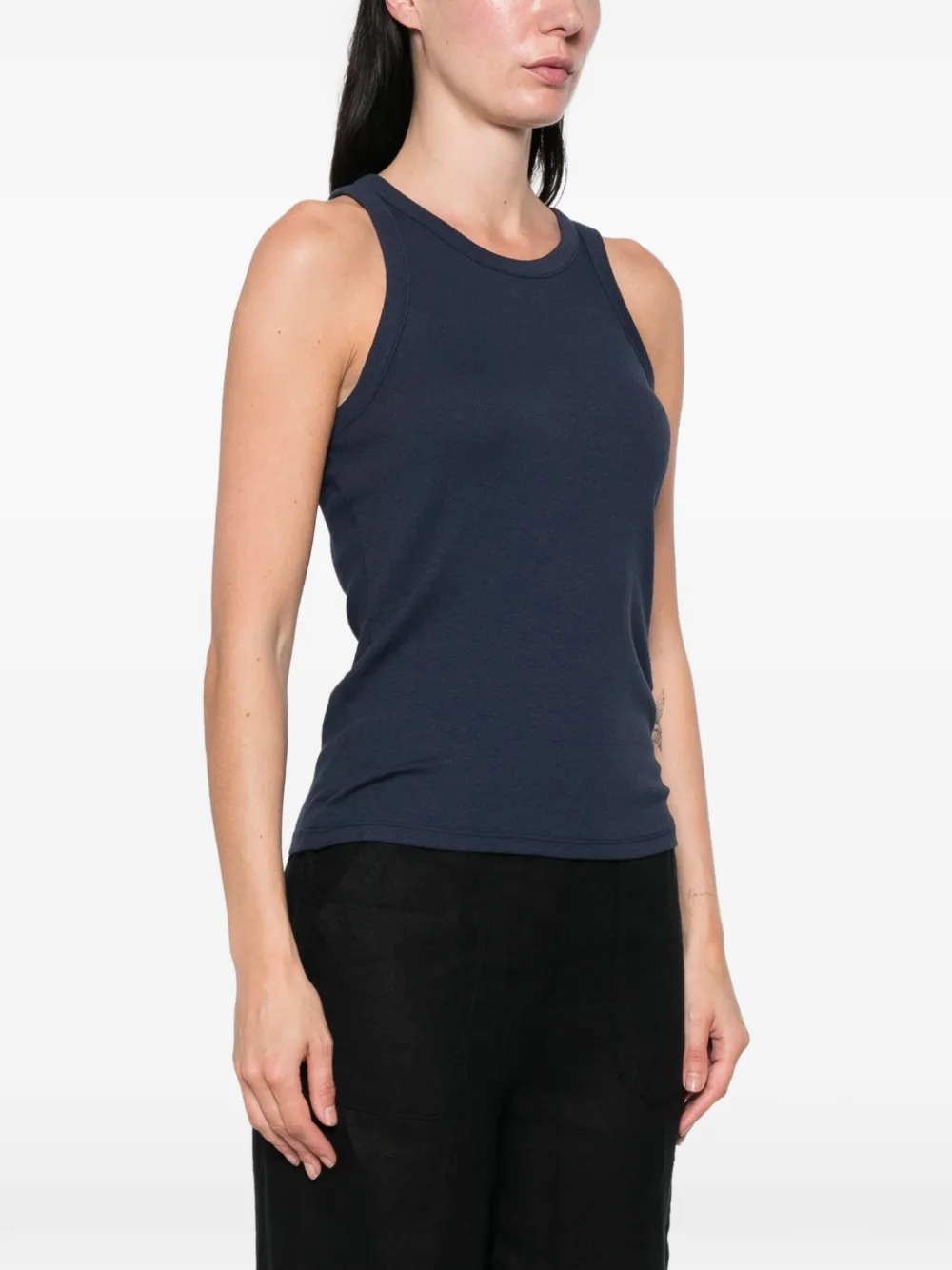 MAISON123 Leopold geribbelde tanktop Blauw