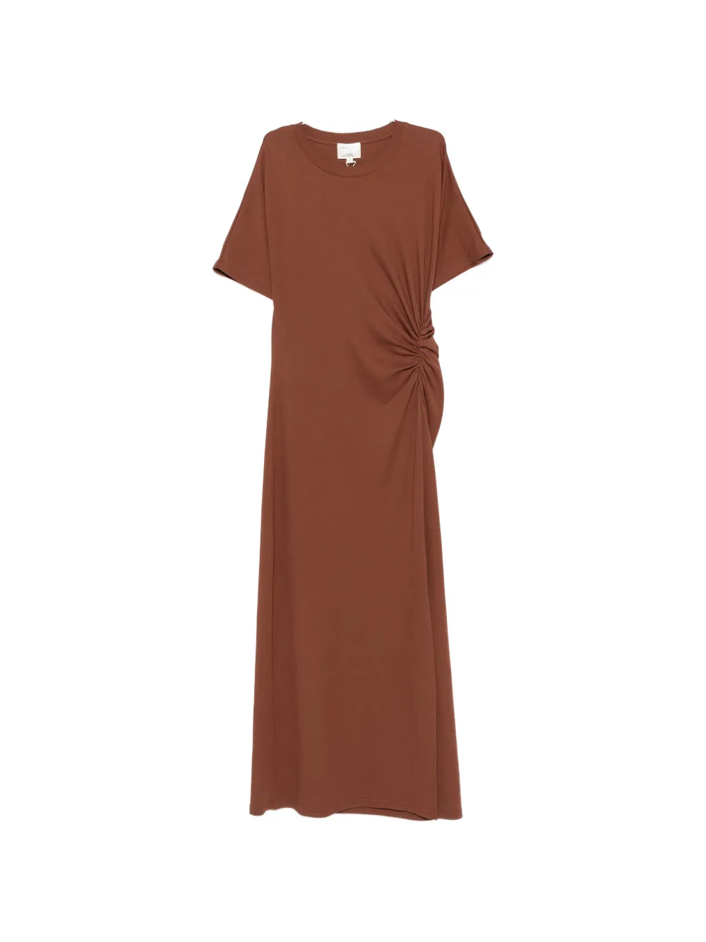 MAISON123 gathered-side slit-hem maxi dress - Marrone