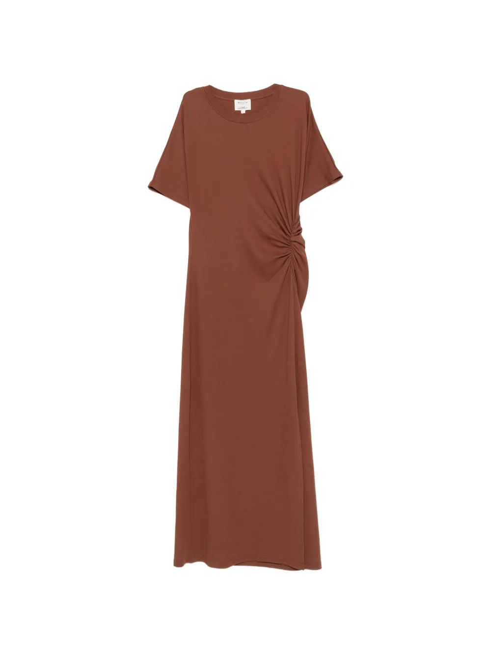 MAISON123 gathered-side slit-hem maxi dress - Marrone