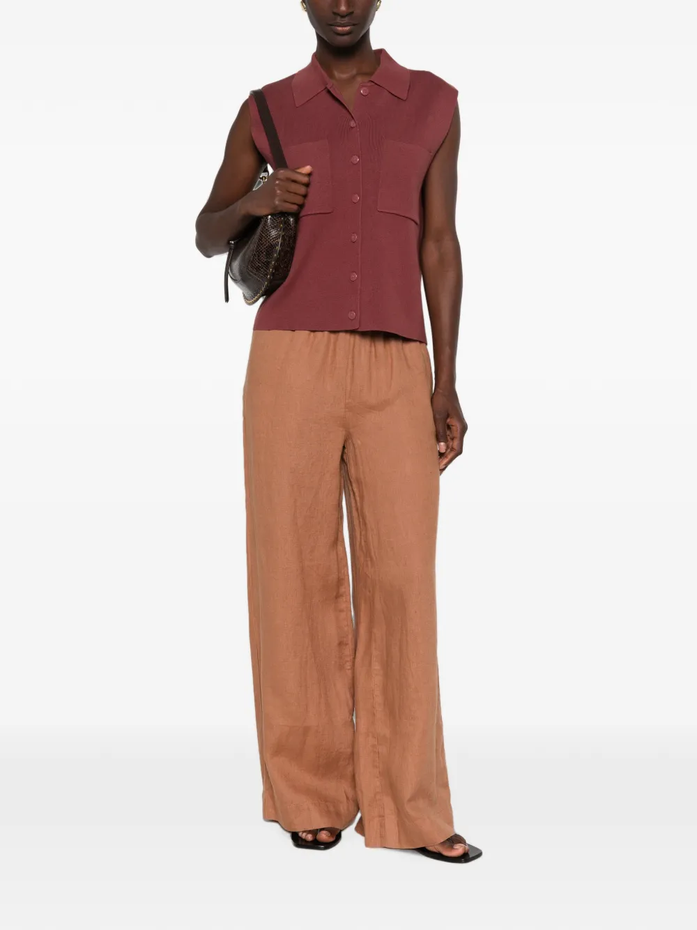 MAISON123 Tim P Lin elastische broek Beige