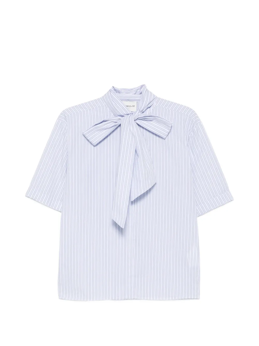 MAISON123 pussy-bow striped shirt