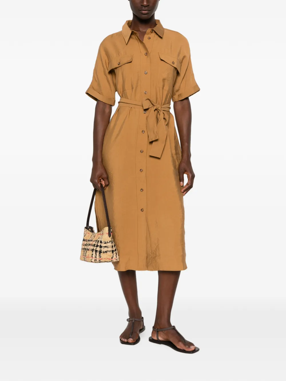 MAISON123 Blousejurk met knopen Bruin