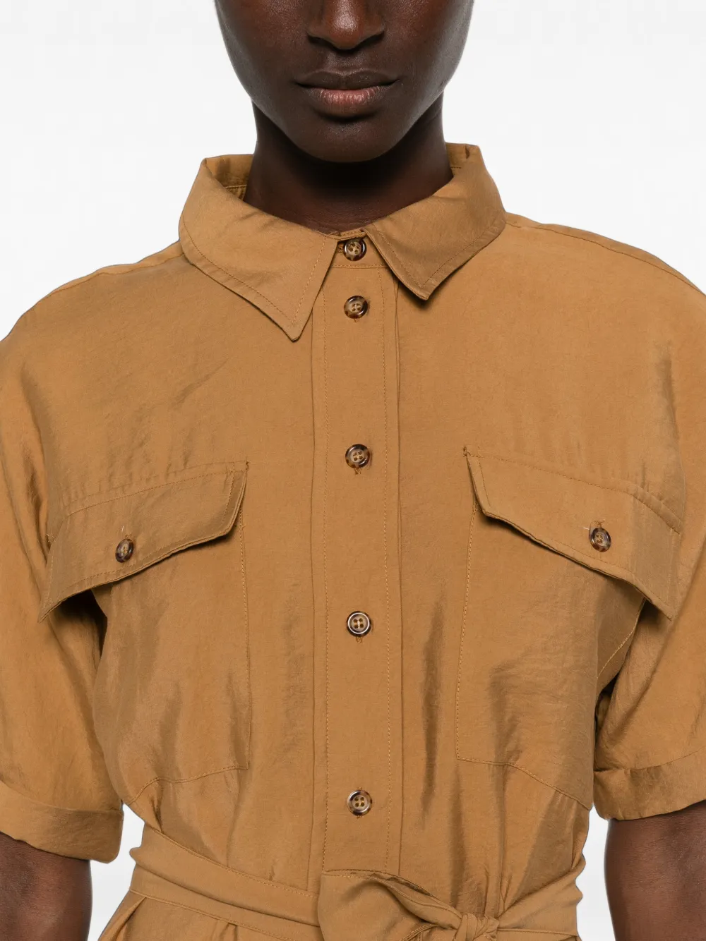 MAISON123 Blousejurk met knopen Bruin