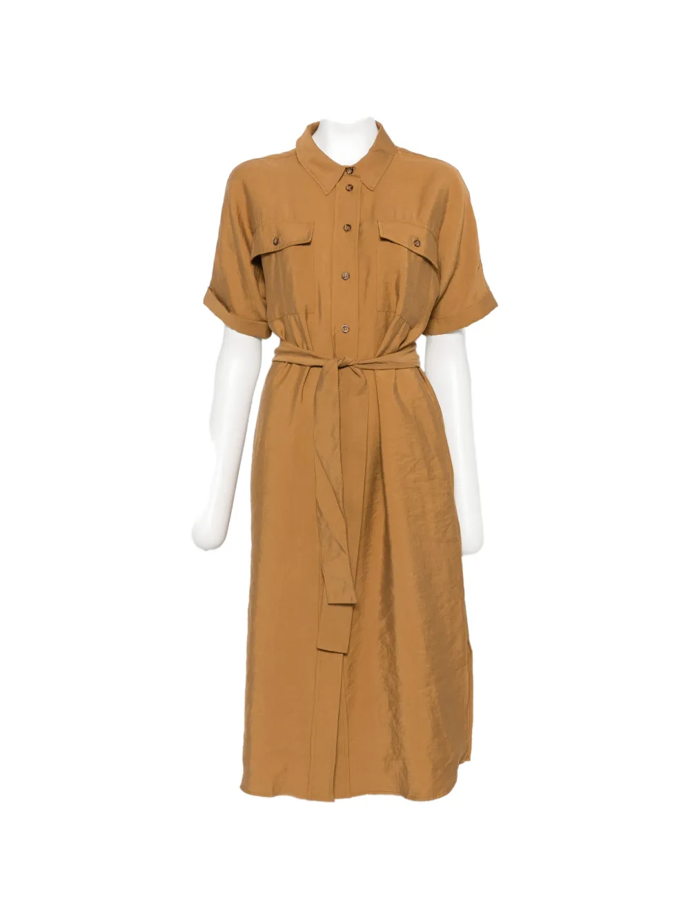 MAISON123 belted button-front shirt dress · S