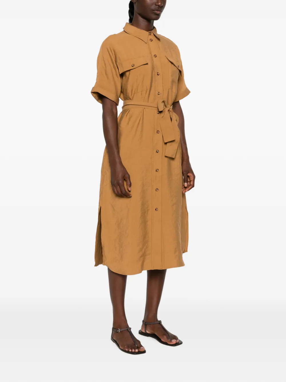MAISON123 Blousejurk met knopen Bruin