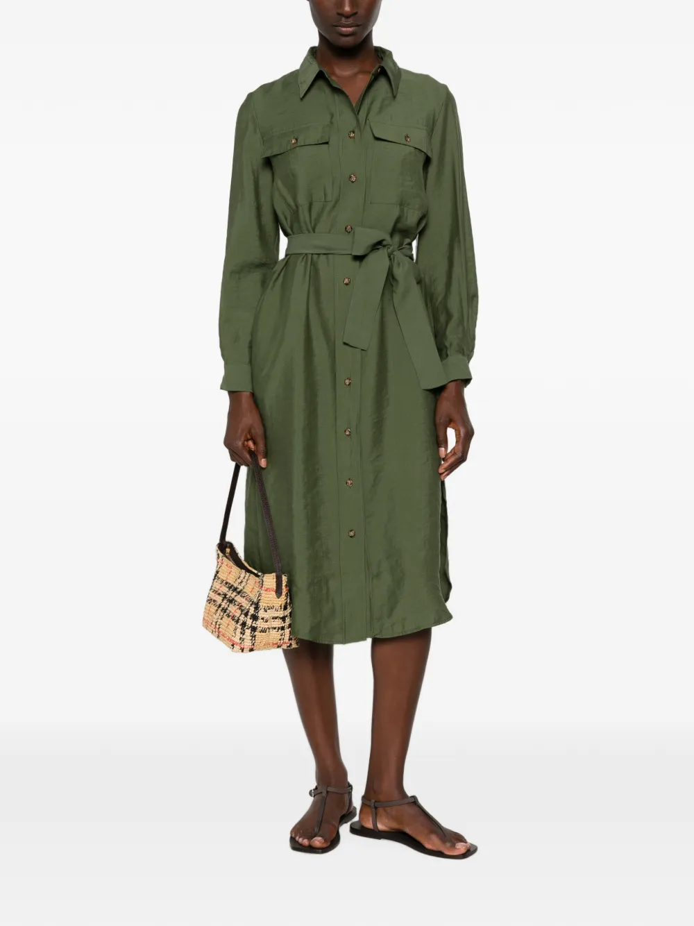 MAISON123 Button-up midi-jurk Groen