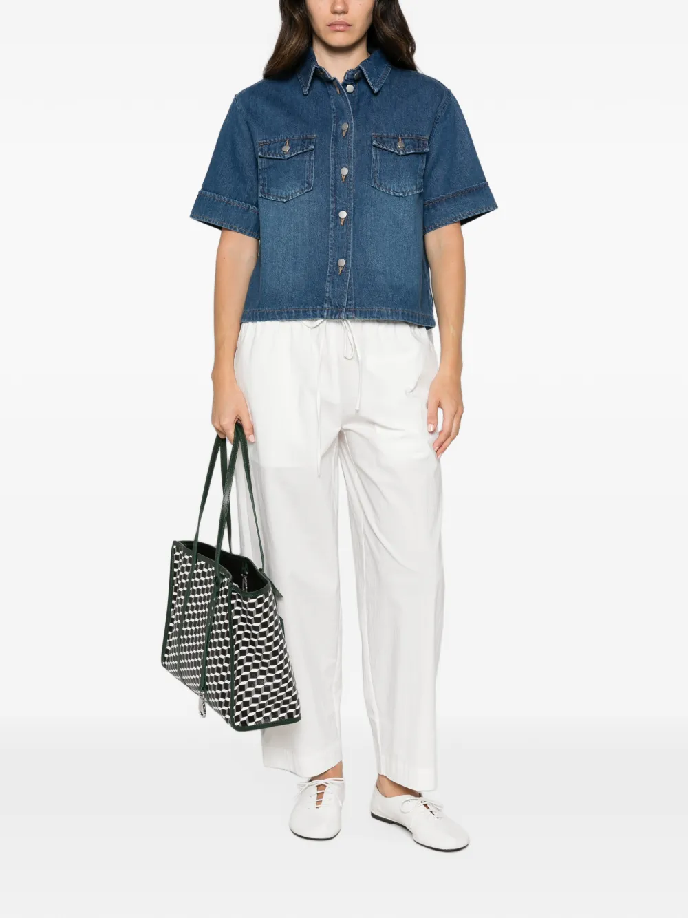 MAISON123 short-sleeve denim shirt
