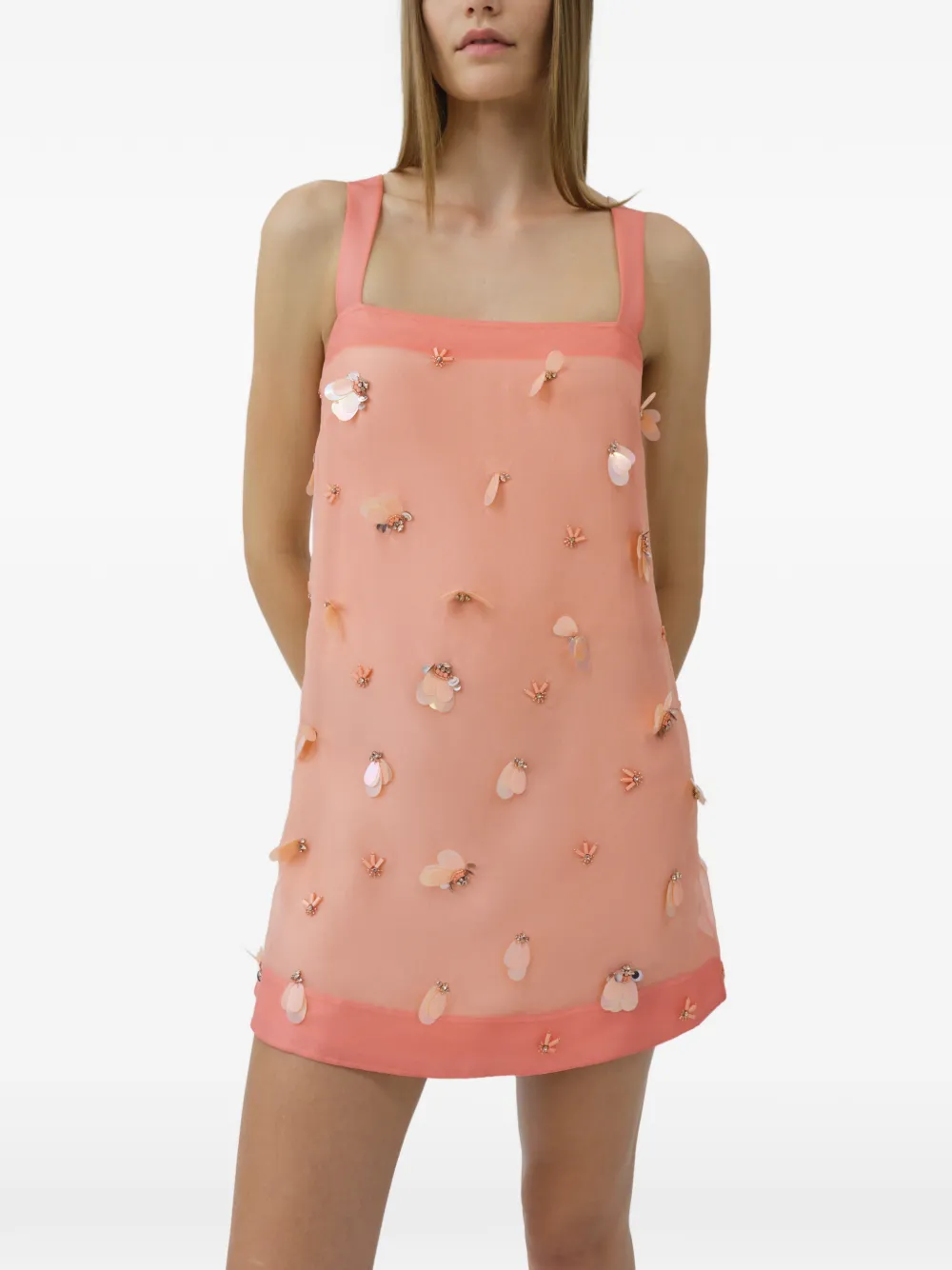 SIMKHAI Sumi organza mini-jurk met verfraaiing Roze