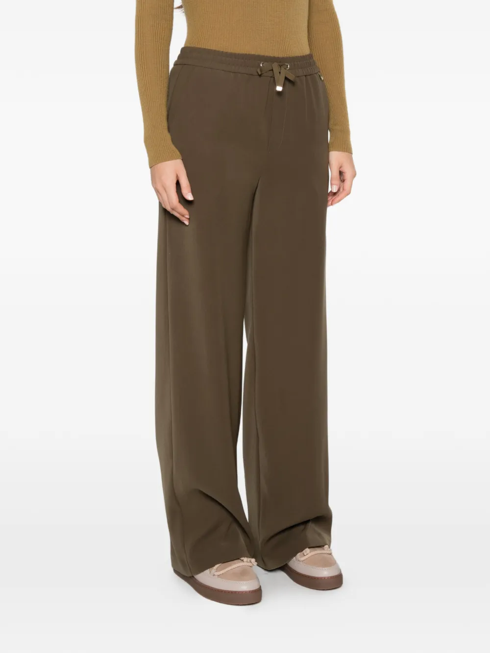 Herno Broek met wijde pijpen Groen