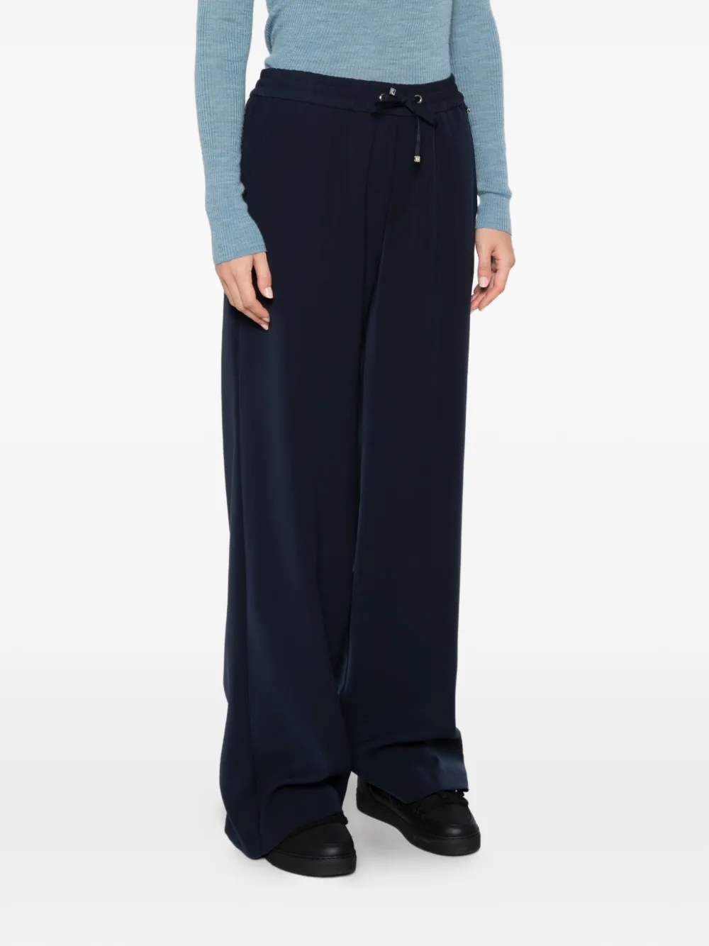 Herno Palazzo broek met trekkoord Blauw