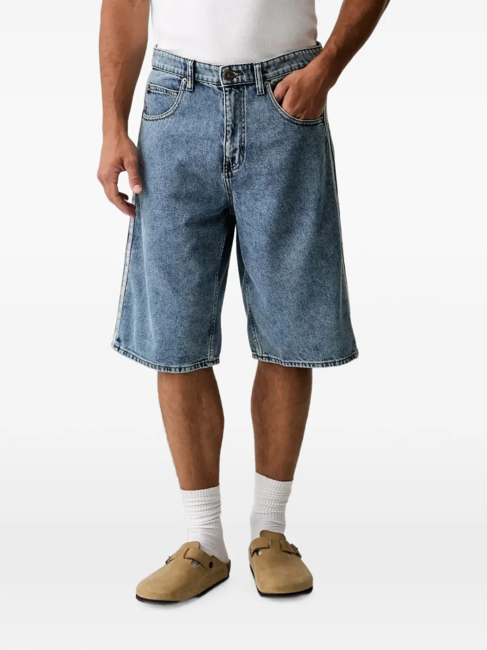 adidas Firebird Adicolor denim shorts Blauw