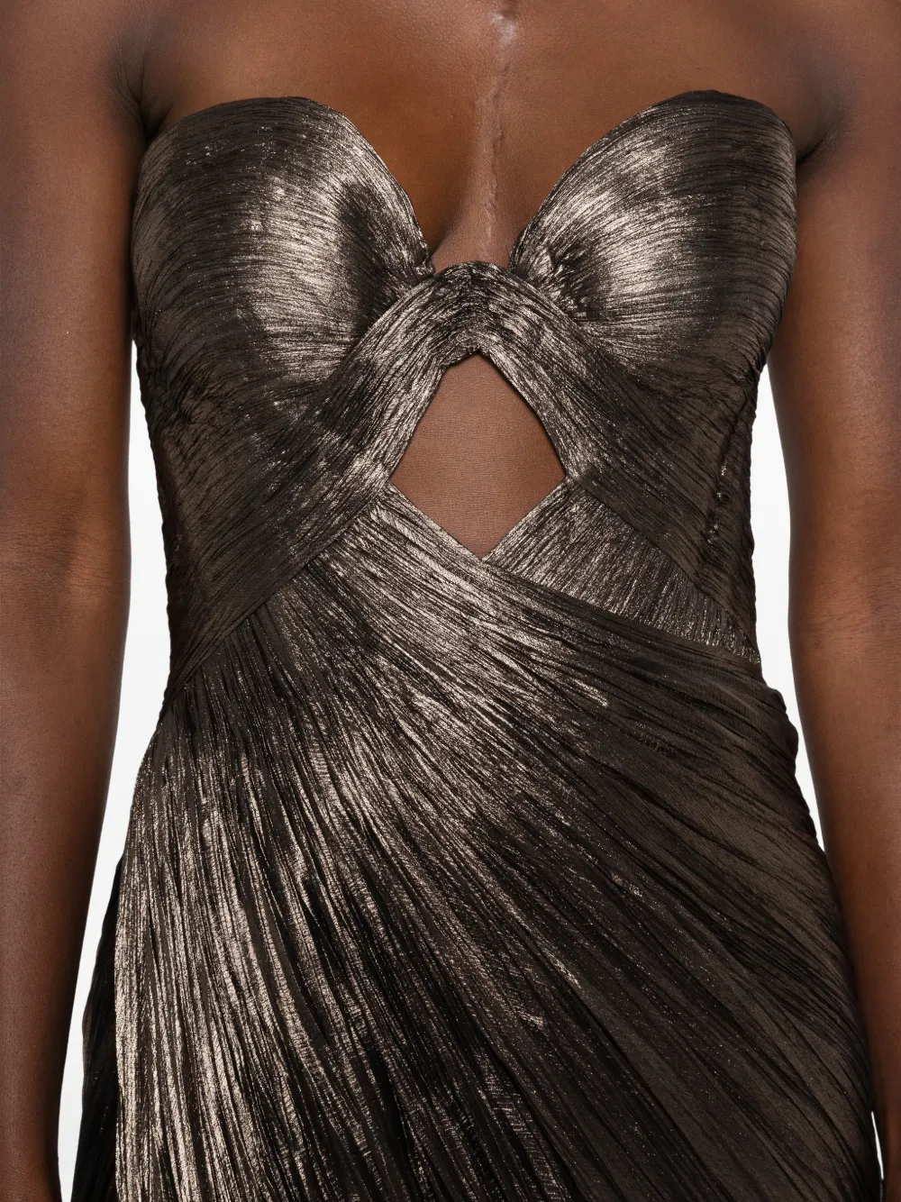 Maria Lucia Hohan Zephyra strapless maxi-jurk met uitgesneden details Bruin