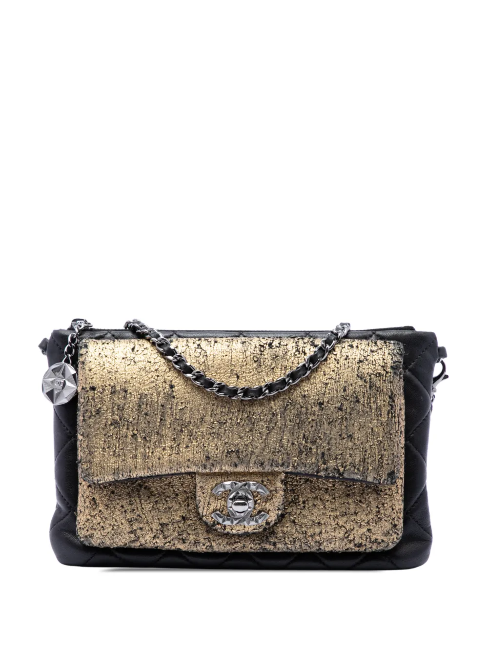 CHANEL Pre-Owned 2012-2013 Metallic and Quilted Lambskin Mineral Nights Clutch On Chain shoulder bag - Oro