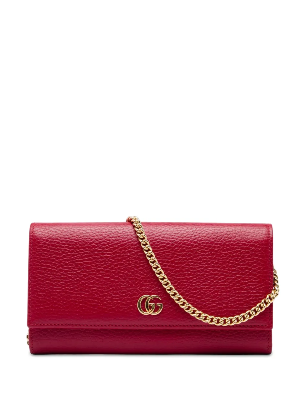 Gucci Pre-Owned Borsa a tracolla GG Marmont in pelle di vitello con catena 2016-2026 - Rosso