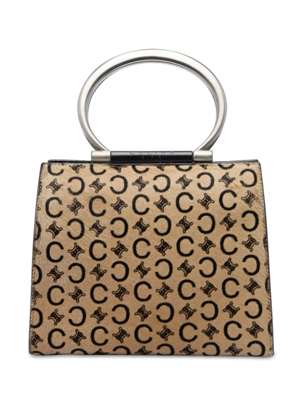 Celine Pre-Owned 20th Century C Macadam Pony Hair Top Handle Bag handbag - Marrone