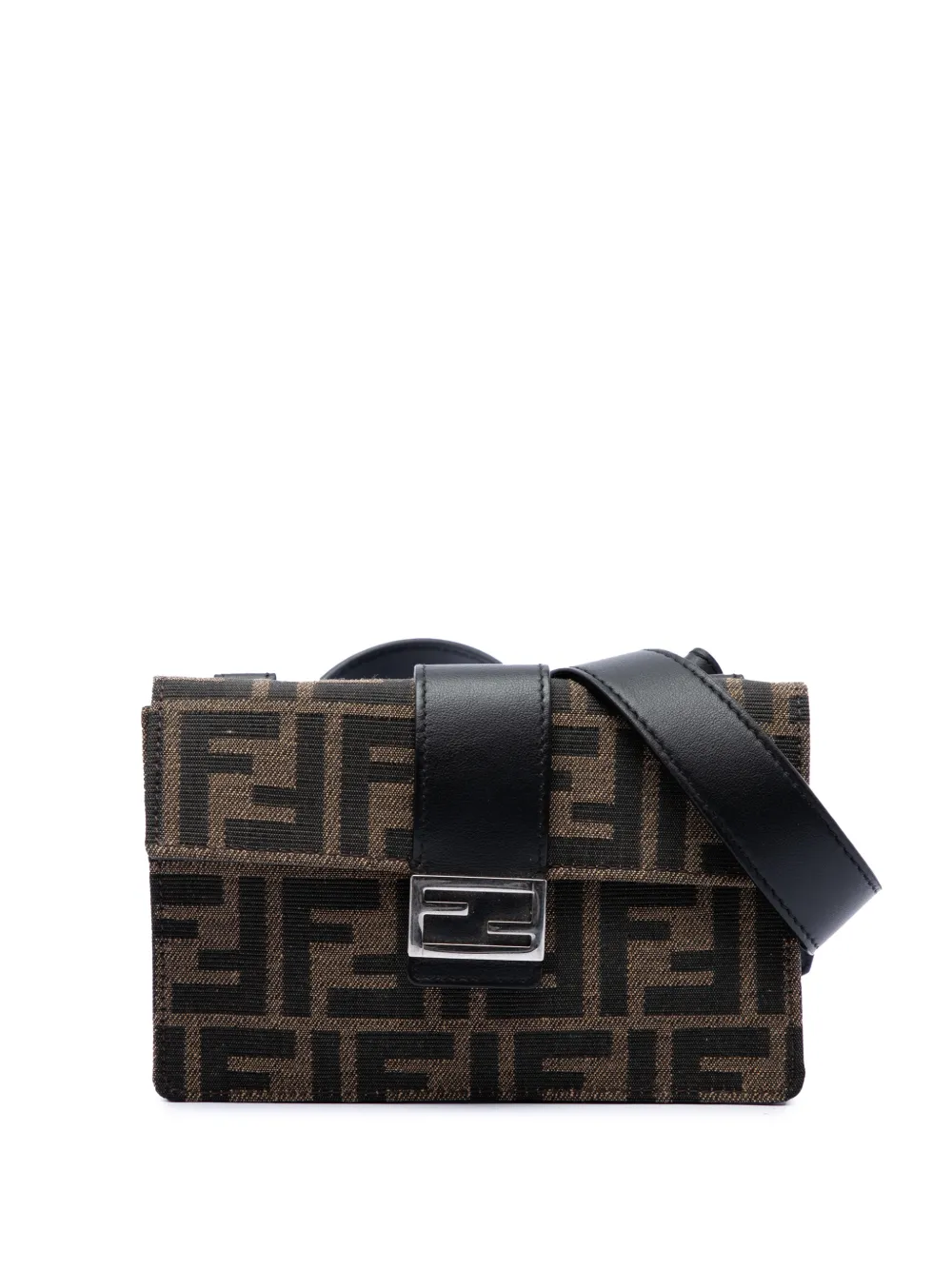 Fendi Pre-Owned 2010-2026 Zucca Canvas Convertible Baguette Pouch crossbody bag - Nero